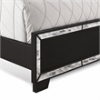 Pemberly Row Modern Engineered Wood Queen Bed with Black Faux Leather