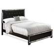 Pemberly Row Modern Engineered Wood Queen Bed with Black Faux Leather
