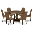Pemberly Row 7-Piece Wood Dining Set in Jacobean and Brown Finish