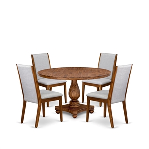 Pemberly Row 5-Piece Modern Dining Set in Walnut Finish