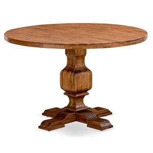 Pemberly Row Round Dining Table in Sandblasting Antique Walnut Finish