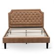 Pemberly Row 2-Piece Wood Queen Platform Bedroom Set in Brown