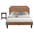 Pemberly Row 2-Piece Wood Queen Platform Bedroom Set in Brown