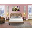 Pemberly Row 3-Piece Wood Queen Platform Bedroom Set in Brown