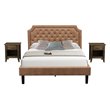 Pemberly Row 3-Piece Wooden Queen Bedroom Set in Jacobean Brown
