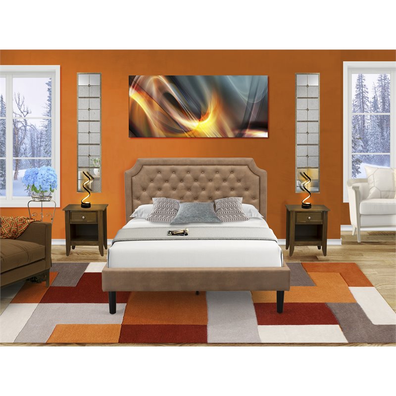 Pemberly Row 3-Piece Wooden Queen Bedroom Set in Antique Walnut