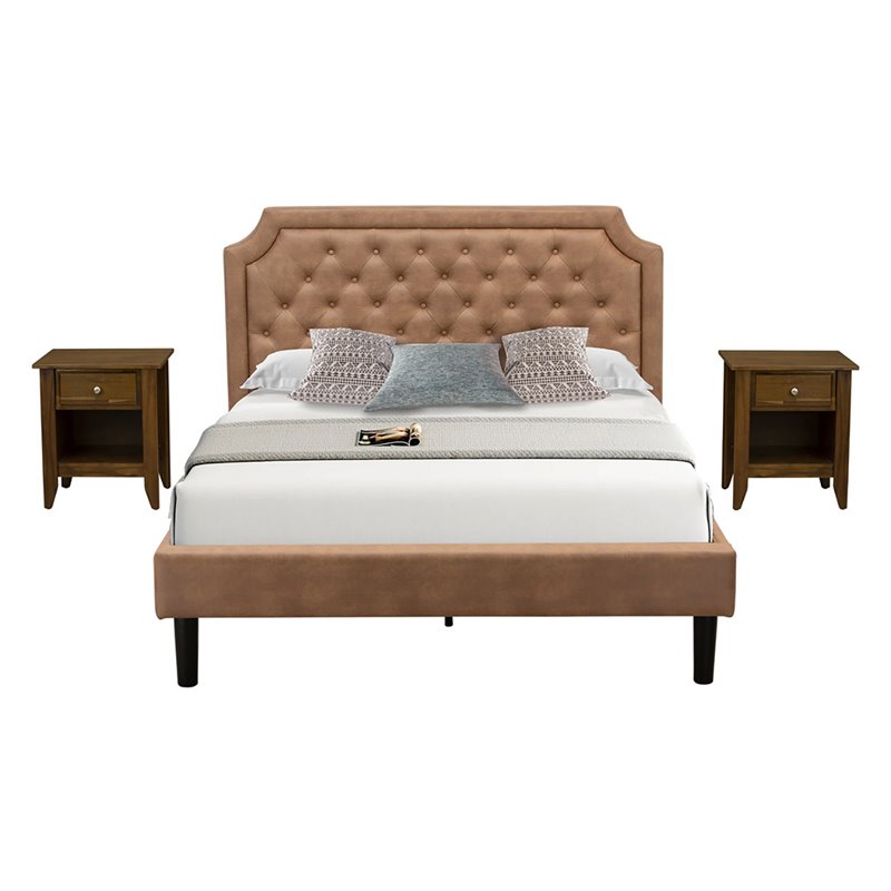 Pemberly Row 3-Piece Wooden Queen Bedroom Set in Antique Walnut