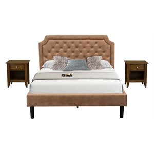 Pemberly Row 3-Piece Wooden Queen Bedroom Set in Antique Walnut