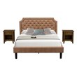 Pemberly Row 3-Piece Wooden Queen Bedroom Set in Antique Walnut