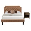Pemberly Row 2-Piece Wooden Queen Bedroom Set in Jacobean Brown