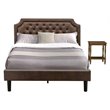 Pemberly Row 2-Piece Wood Queen Bedroom Set with Wooden Nightstand