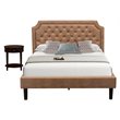 Pemberly Row 2-Piece Wooden Queen Bedroom Set in Mahogany Brown Finish