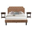 Pemberly Row 3-Piece Wood Queen Bedroom Set in Jacobean Brown Finish