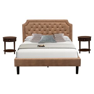Pemberly Row 3-Piece Wood Queen Bedroom Set in Mahogany Brown Finish