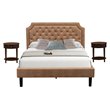 Pemberly Row 3-Piece Wood Queen Bedroom Set in Mahogany Brown Finish