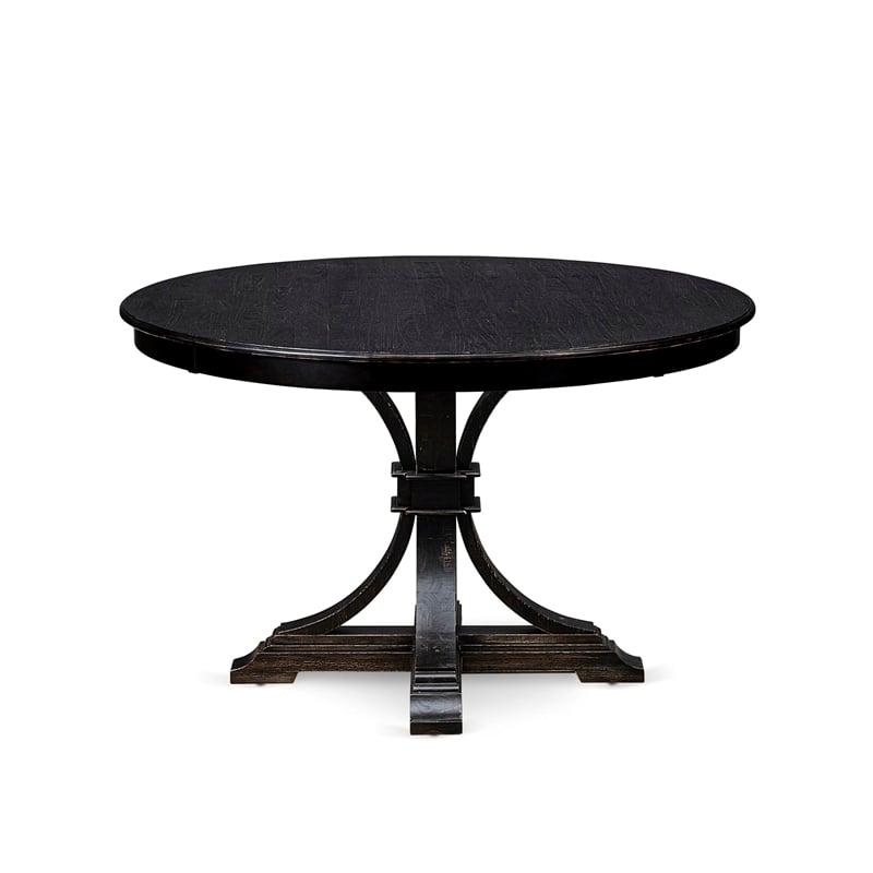 Pemberly Row 5-Piece Kitchen Dining Set with Acacia Wood in Black Finish