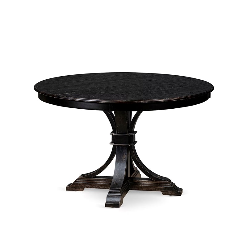 Pemberly Row 5-Piece Kitchen Dining Set with Acacia Wood in Black Finish