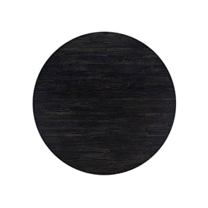Pemberly Row 5-Piece Round Pedestal Dining Set with Faux Leather Chairs in Black