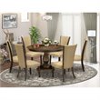 Pemberly Row 7-Piece Dinette Set in Distressed Jacobean and Brown Finish