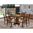 Pemberly Row 7-Piece Dining Set with Wooden Chairs and Linen Upholstery