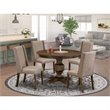Pemberly Row 5-Piece Wood Dining Set in Dark Khaki Gray/Jacobean Finish