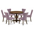 Pemberly Row 7-Piece Rubberwood Dining Set in Jacobean/Dahlia Purple