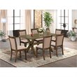 Pemberly Row 7-Piece Wood Dining Set in Jacobean/Dark Khaki Gray