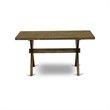 Pemberly Row 7-Piece Wood Dining Set in Jacobean/Dark Khaki Gray
