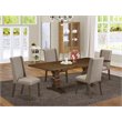 Pemberly Row 5-Piece Wooden Dining Set in Walnut with Distressed Jacobean Finish
