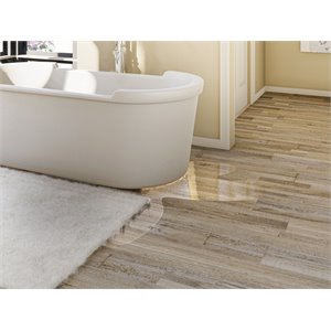 Pemberly Row SPC Vinyl Flooring in Silver Onyx with Slip-Resistant EVA Backing