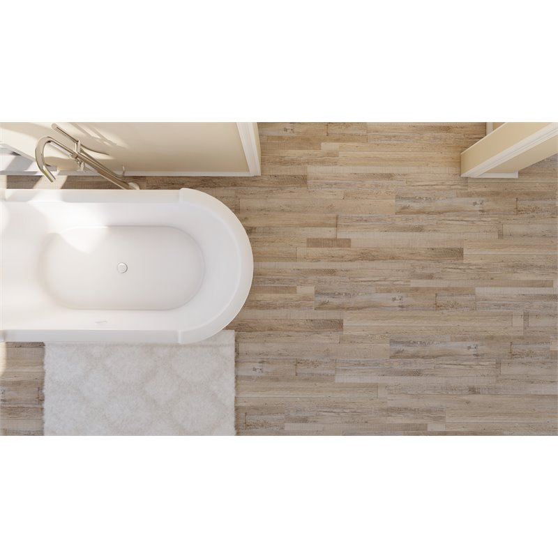 Pemberly Row SPC Vinyl Flooring in Silver Onyx with Slip-Resistant EVA Backing