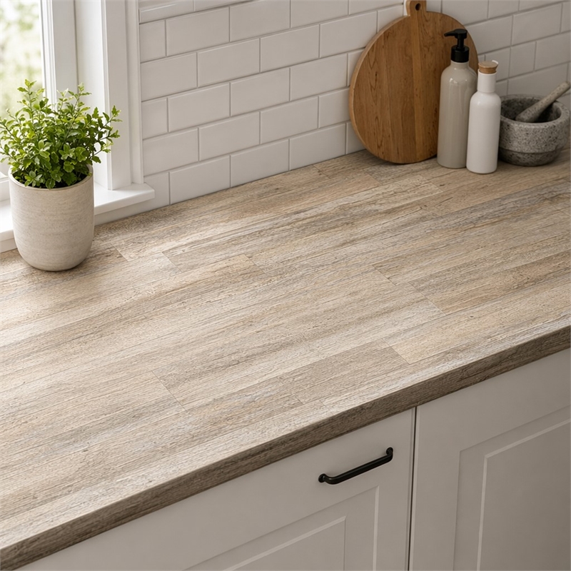 Pemberly Row SPC Vinyl Flooring in Silver Onyx with Slip-Resistant EVA Backing