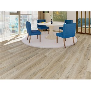 Pemberly Row SPC Vinyl Flooring in Argent Ash with Slip-Resistant EVA Backing