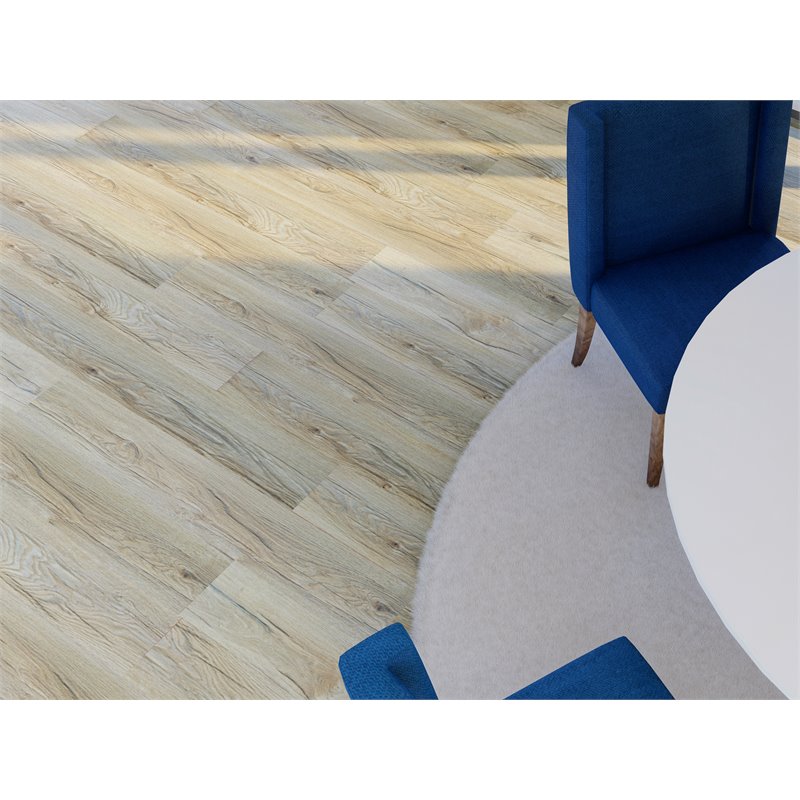 Pemberly Row SPC Vinyl Flooring in Argent Ash with Slip-Resistant EVA Backing