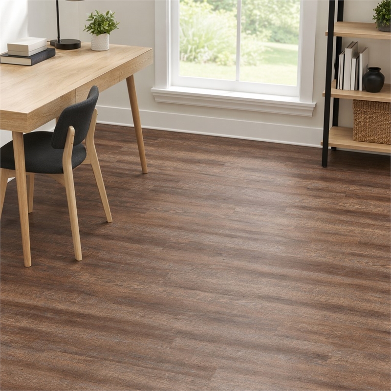 Pemberly Row SPC Vinyl Flooring in Golden Beige with Slip-Resistant EVA Backing
