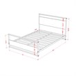 Pemberly Row Full Metal Bed Frame with Headboard and Footboard in White