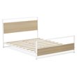 Pemberly Row Full Metal Bed Frame with Headboard and Footboard in White