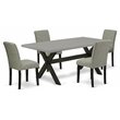 Pemberly Row 5-Piece Urban Wood Dining Set in Cement and Shitake Finish