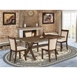 Pemberly Row 5 Pc Rectangular Wood Dining Table Set with Beige Chairs