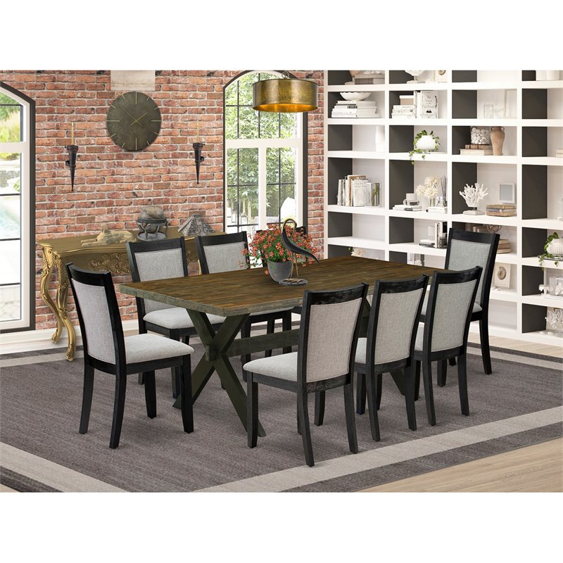 Pemberly Row 9-Piece Rectangular Wood Dining Set in Gray