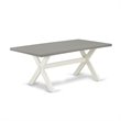 Pemberly Row 9-Piece Wood Dining Set with Linen Fabric Seats in Cement Finish