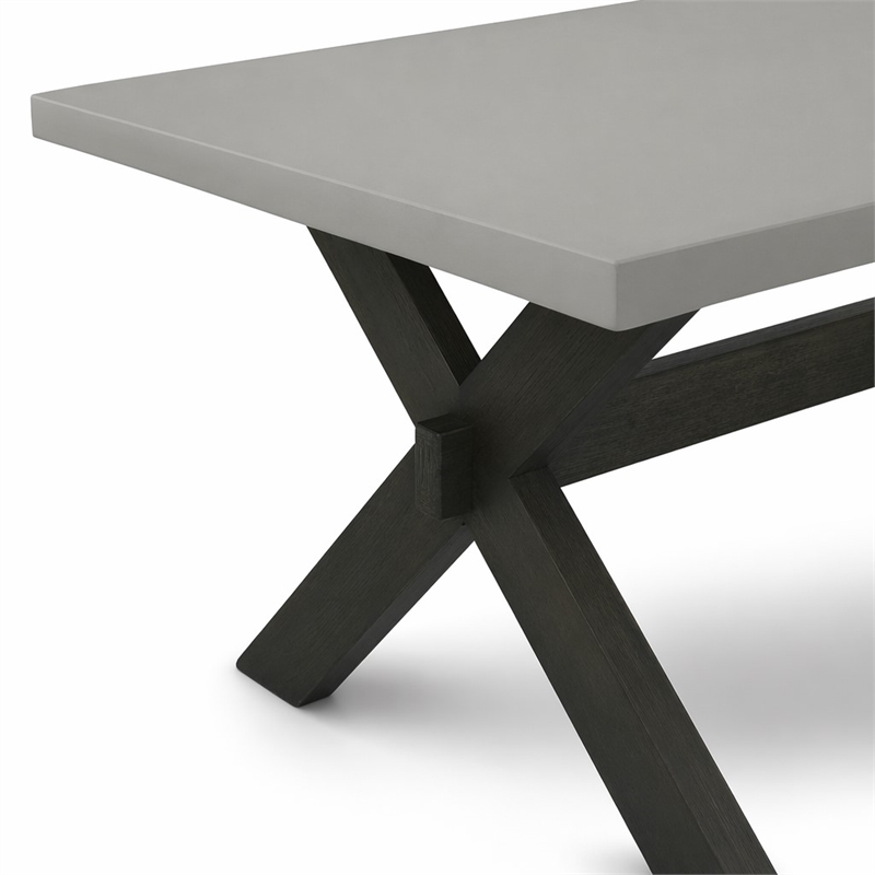 Pemberly Row 5-Piece Wood Dining Table Set with X-Leg Base in Cement and Black