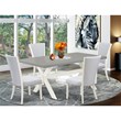 Pemberly Row 5-Piece Wood Dinette Set in Linen White and Gray