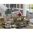 Pemberly Row 6-Piece Wood Dining Set in Jacobean Brown and Dark Khaki