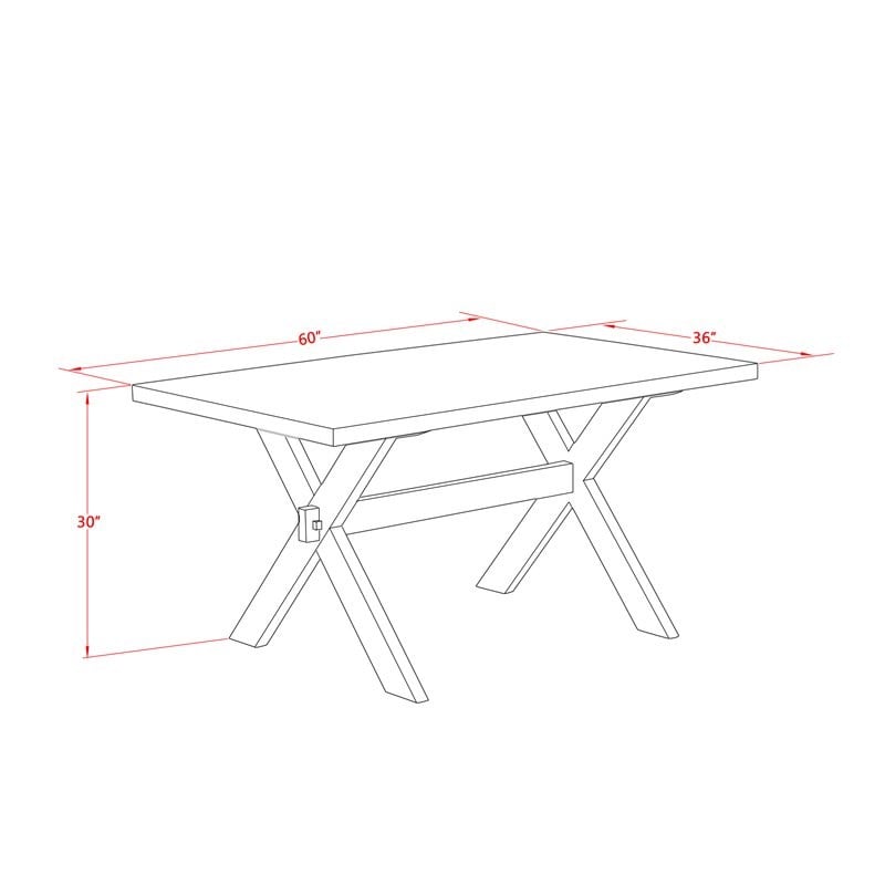 Pemberly Row 6-Piece Wood Dining Set in Linen White and Baby Blue