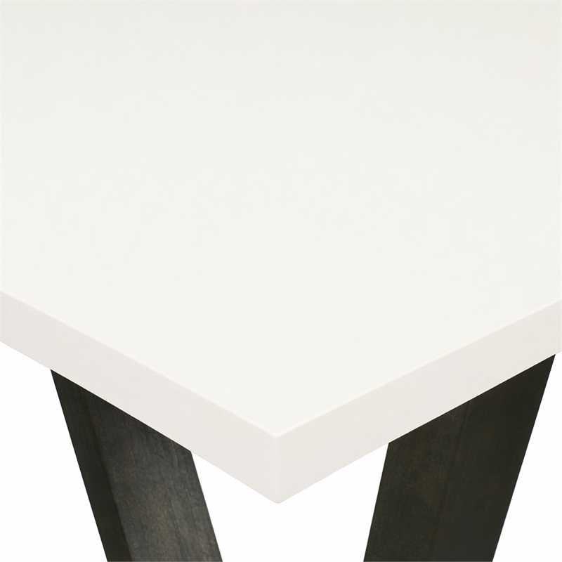 Pemberly Row 7-Piece Wood Dining Set in Linen White and Black Finishes