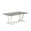 Pemberly Row 5-Piece Dining Set with Upholstered Seat in White Wood