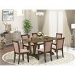 Pemberly Row 7-Piece Rubberwood Dining Set in Jacobean/Dark Khaki Gray