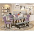 Pemberly Row 6-Piece Wood Dining Set in Jacobean Brown and Dahlia Finish