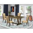 Pemberly Row 5-Piece Wood Dinette Table and Chairs in Distressed Jacobean